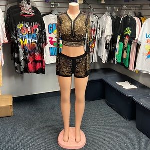 BAD AND BOUJEE BLING RHINESTONE SHORT SETS